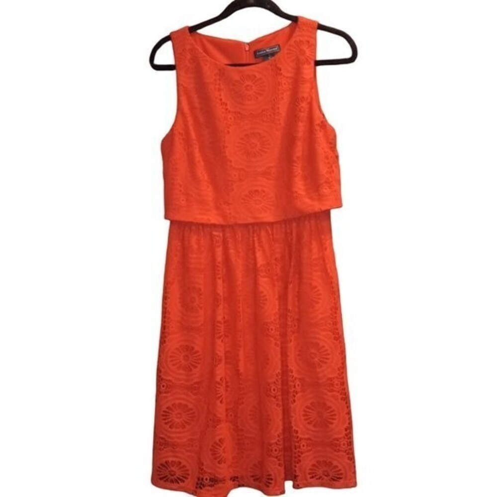 Jessica Howard Orange  Lace  Midi Dress Size 10